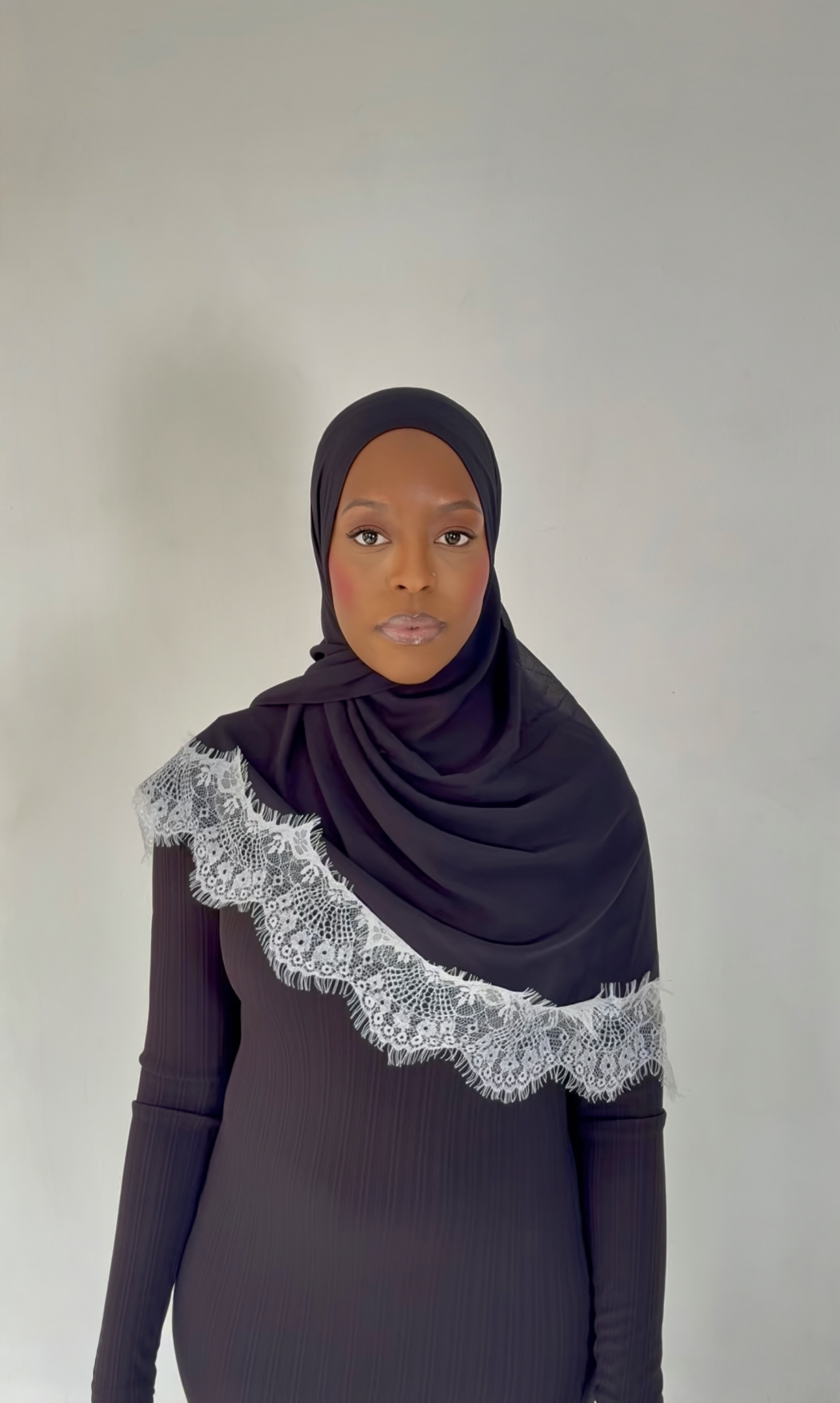 Black Lace Hijab