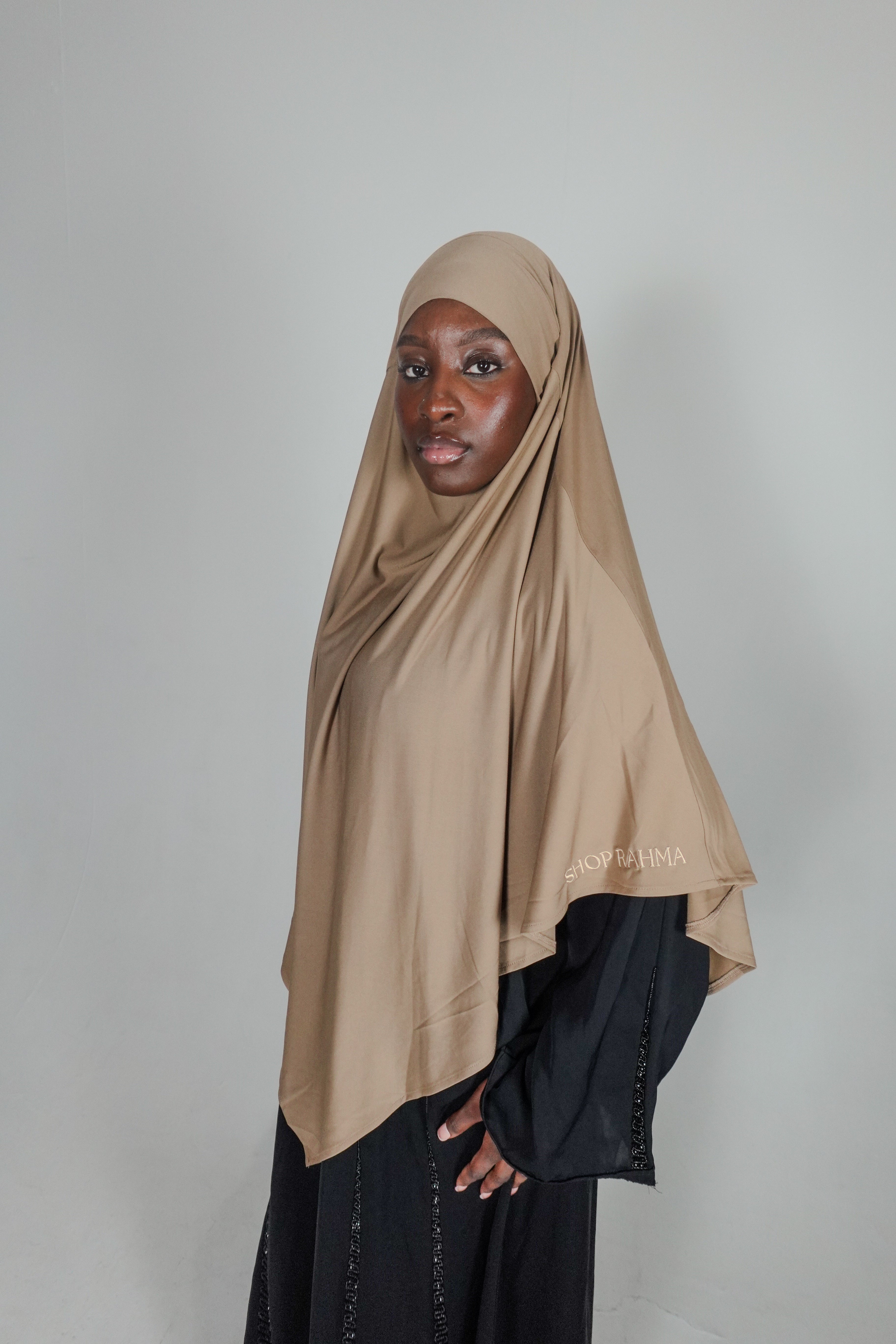 Light Brown Jersey Khimar