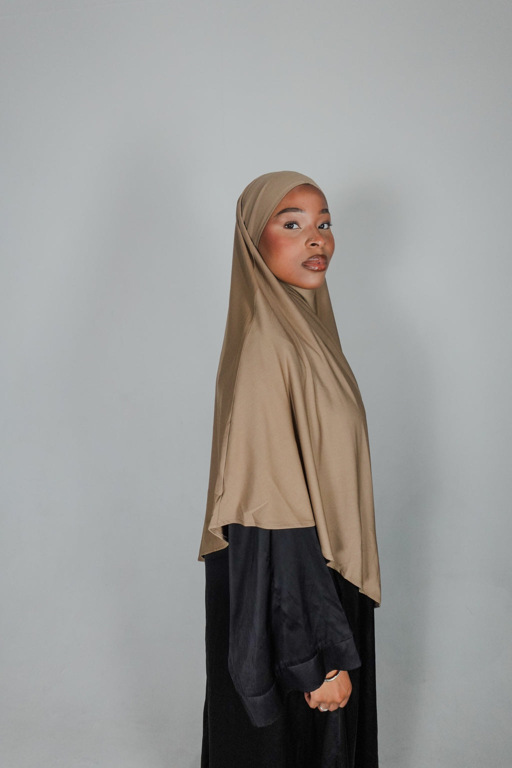 Light Brown Jersey Khimar