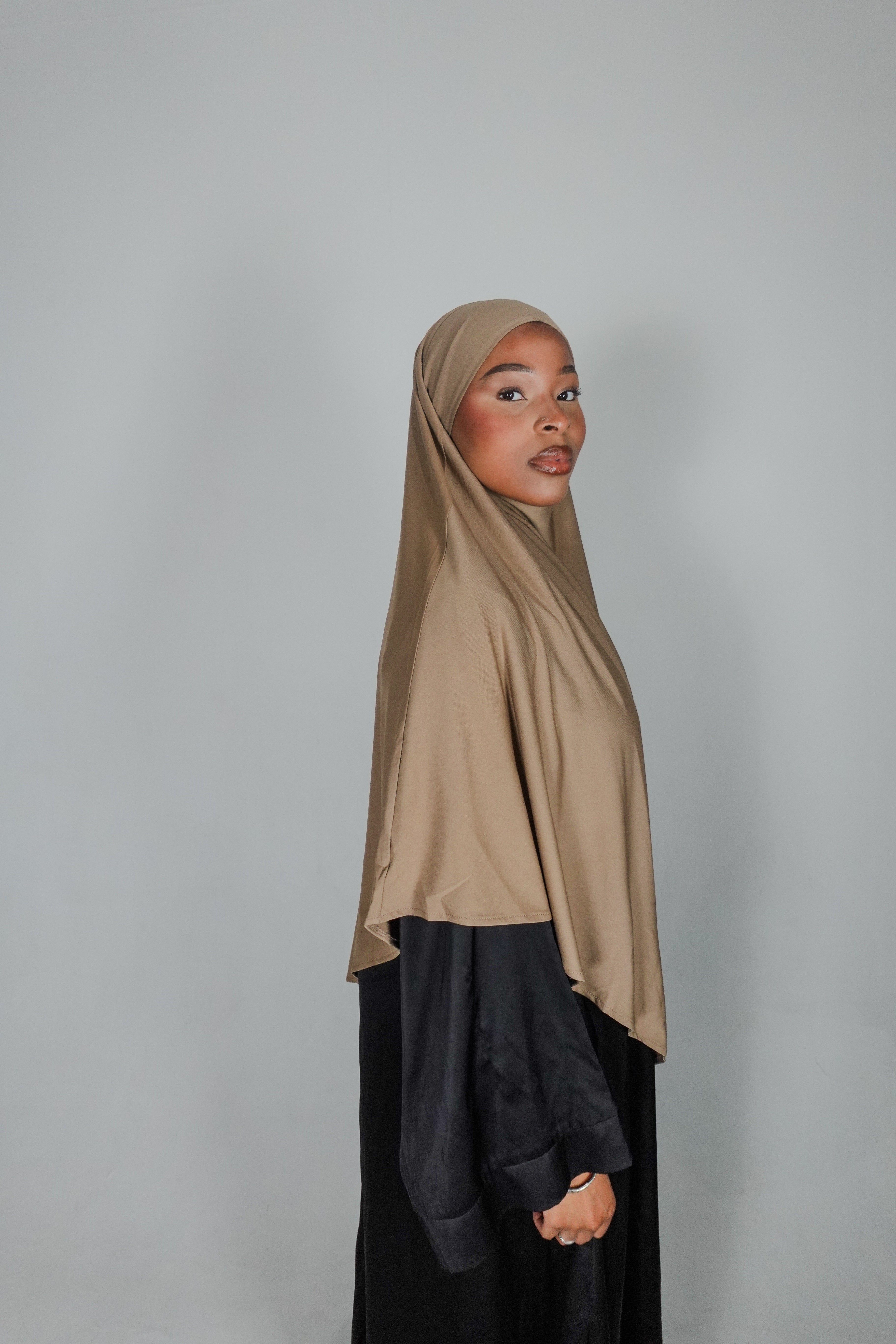 Light Brown Jersey Khimar
