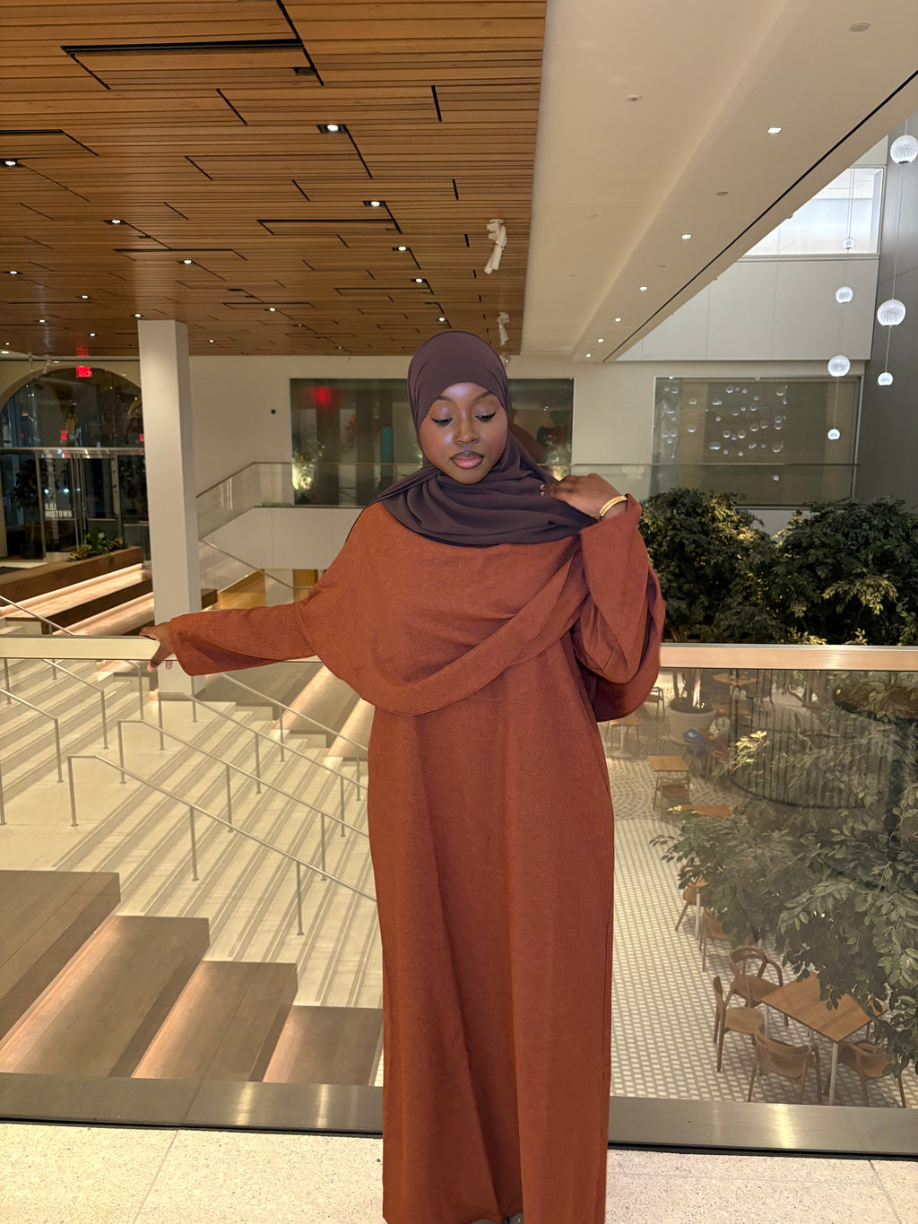 Burnt Orange Drape Abaya