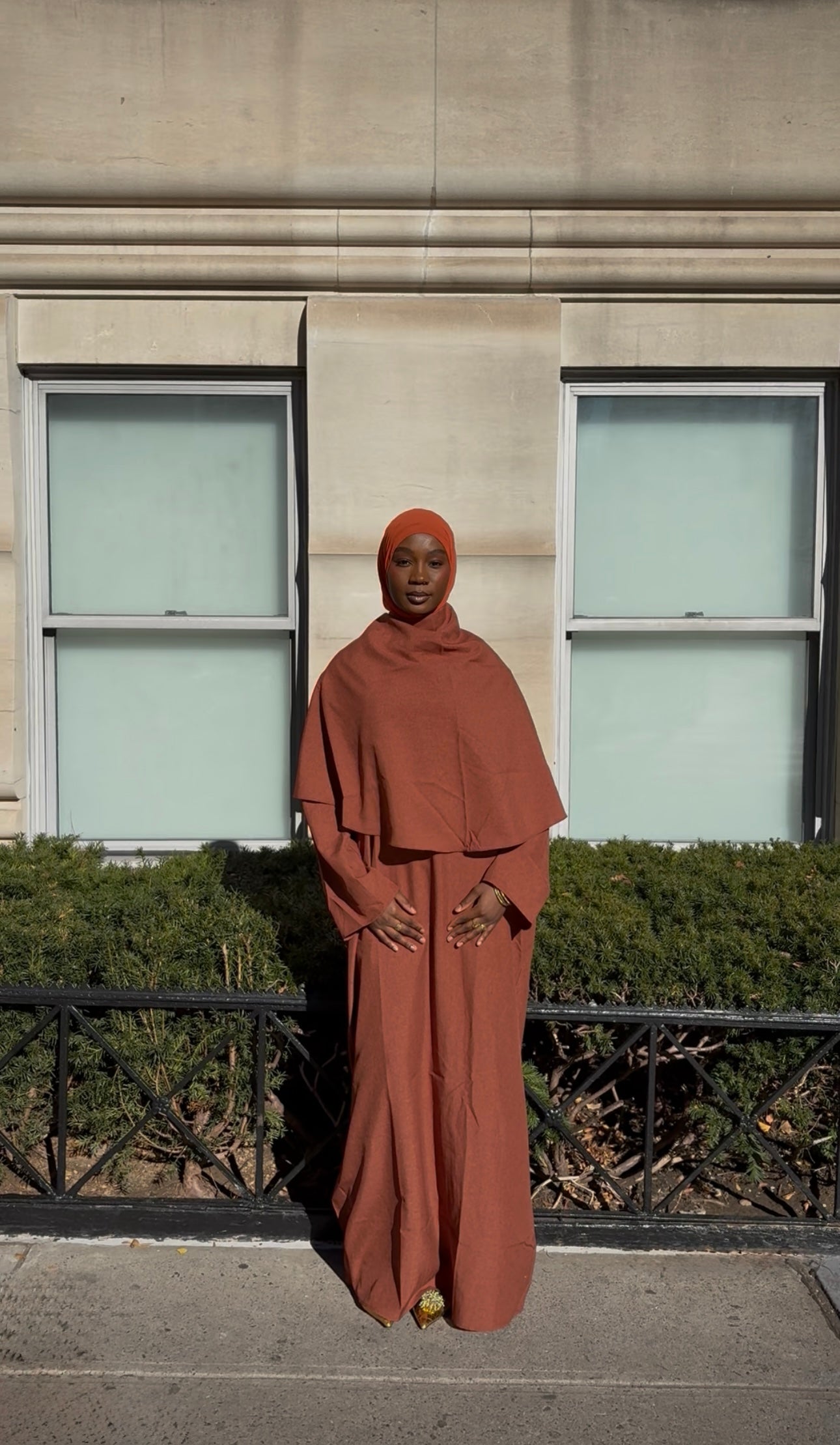 Burnt Orange Drape Abaya