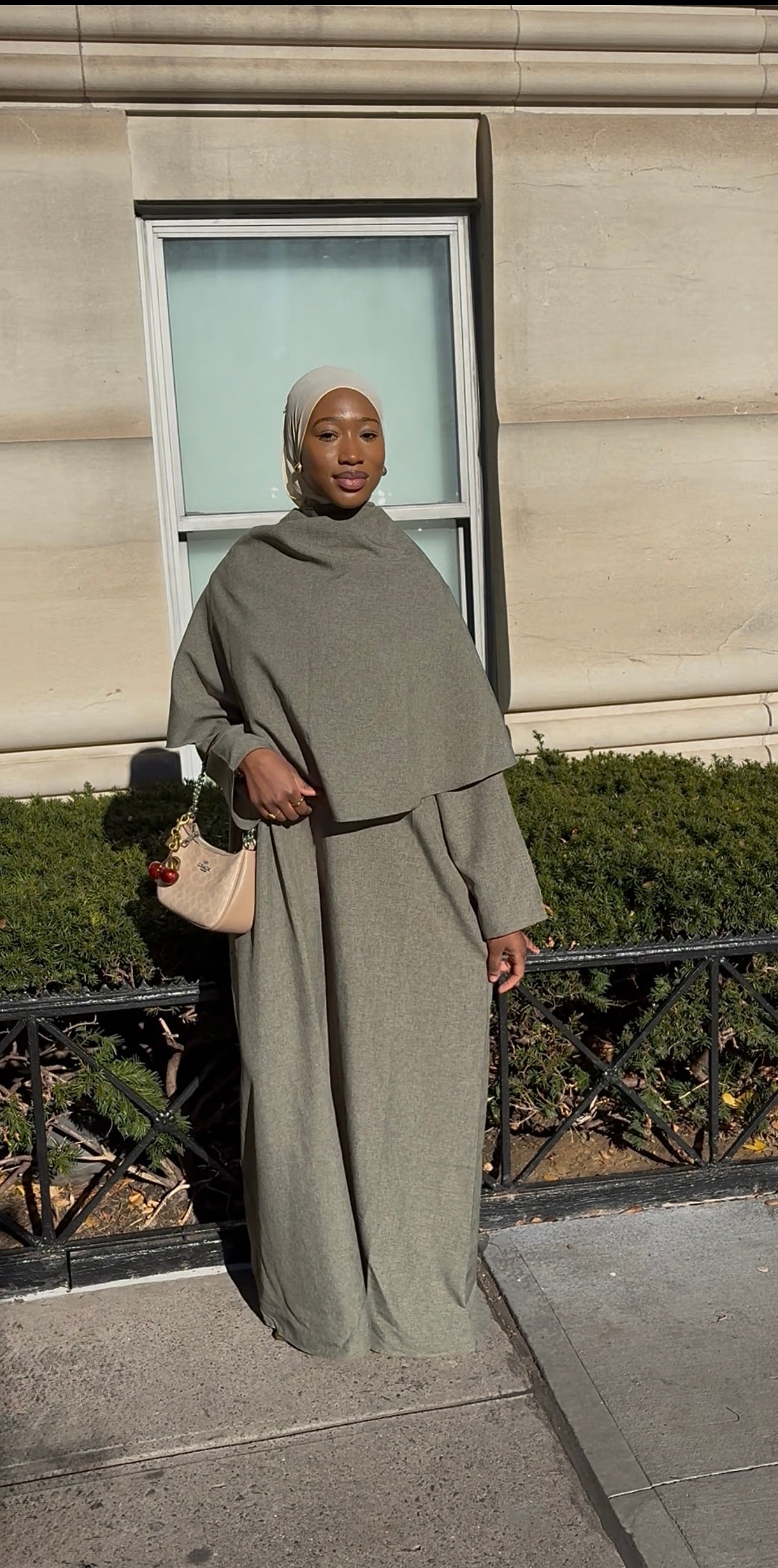 Olive Green Drape Abaya